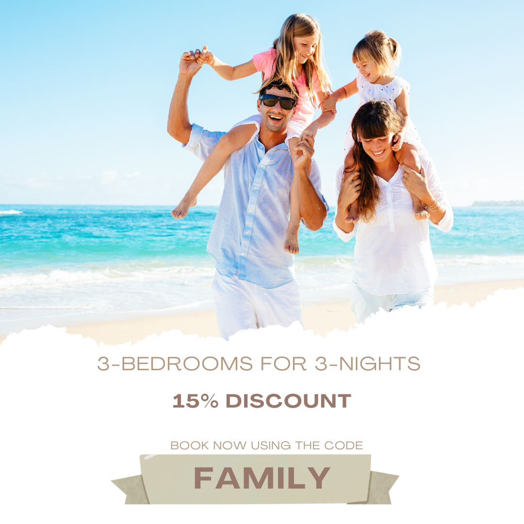Three-Bedrooms for 3-nights 15% discount